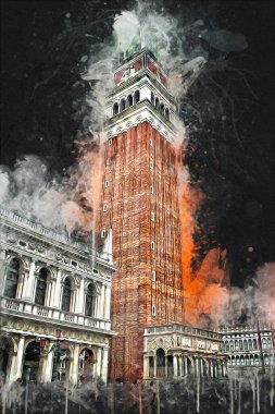 Venedik sanat eskizi çizimi eğlenceli tasarım antika retro