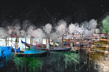 Venedik sanat eskizi çizimi eğlenceli tasarım antika retro