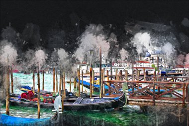 Venedik sanat eskizi çizimi eğlenceli tasarım antika retro