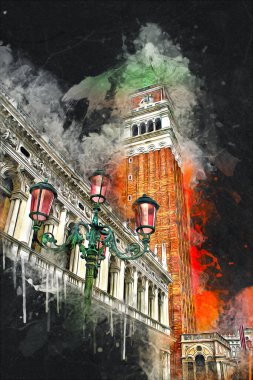 Venedik sanat eskizi çizimi eğlenceli tasarım antika retro