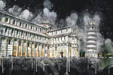 Roma İtalya sanatı eskiz çizimi eğlenceli tasarım antika retro