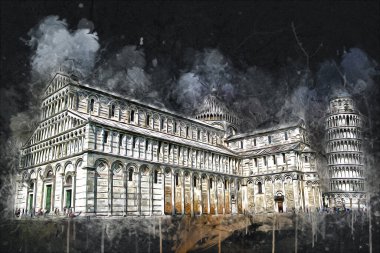 Roma İtalya sanatı eskiz çizimi eğlenceli tasarım antika retro