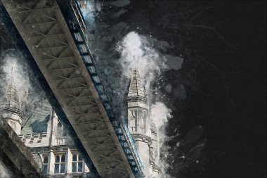 Londra 'nın büyük Ben sanat eseri çizimi, çizim, eğlenceli tasarım, antika retro