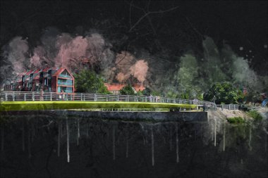 Wroclaw City Poland antika sanat eskizi çizimi