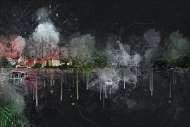 Wroclaw City Poland antika sanat eskizi çizimi