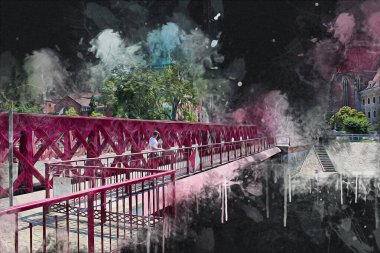 Wroclaw City Poland antika sanat eskizi çizimi