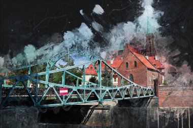 Wroclaw City Poland antika sanat eskizi çizimi