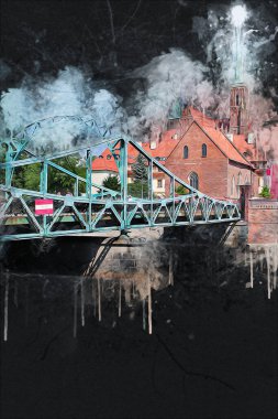 Wroclaw City Poland antika sanat eskizi çizimi