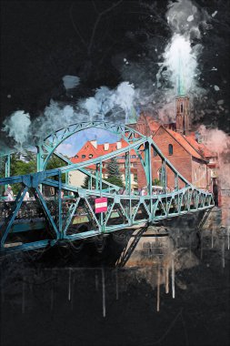 Wroclaw City Poland antika sanat eskizi çizimi