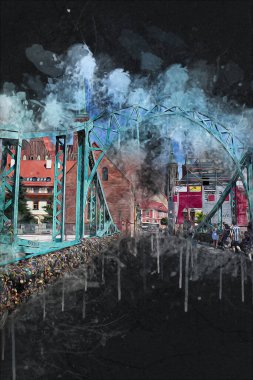 Wroclaw City Poland antika sanat eskizi çizimi