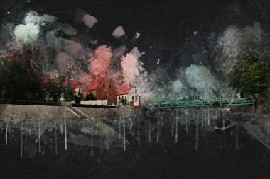 Wroclaw City Poland antika sanat eskizi çizimi