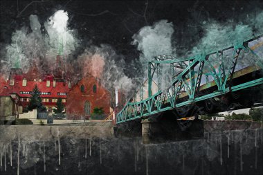 Wroclaw City Poland antika sanat eskizi çizimi