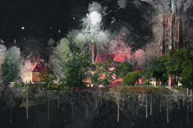 Wroclaw City Poland antika sanat eskizi çizimi