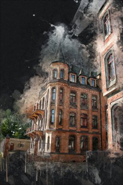 Wroclaw City Poland antika sanat eskizi çizimi