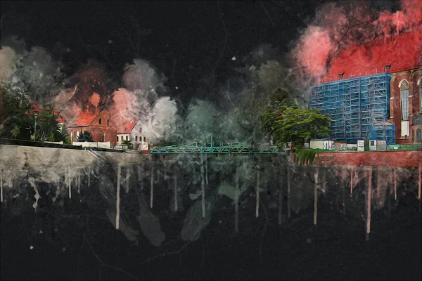 Wroclaw City Poland antika sanat eskizi çizimi