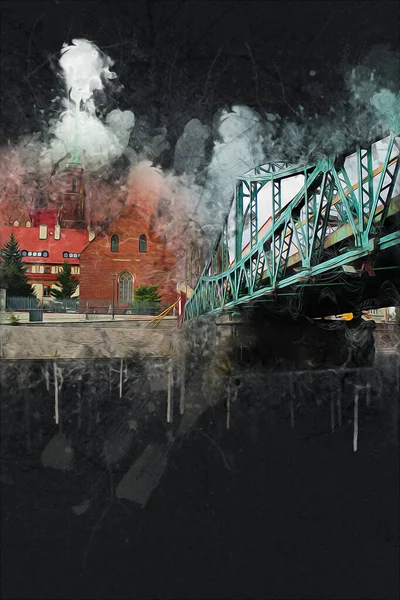 Wroclaw City Poland antika sanat eskizi çizimi