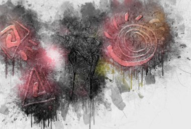 Afrikalı etnik retro-klasik illüstrasyon