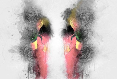 Afrikalı etnik retro-klasik illüstrasyon