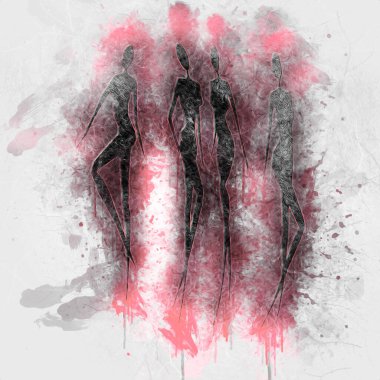 Afrikalı etnik retro-klasik illüstrasyon