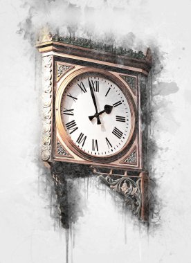 Eski antika klasik saatlerin eski kağıt arka plandaki tuşları.