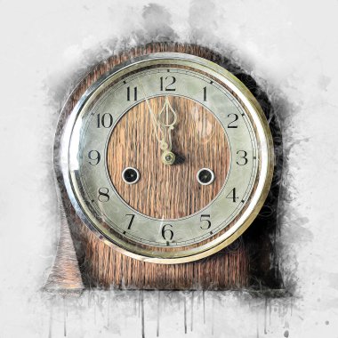 Eski antika klasik saatlerin eski kağıt arka plandaki tuşları.