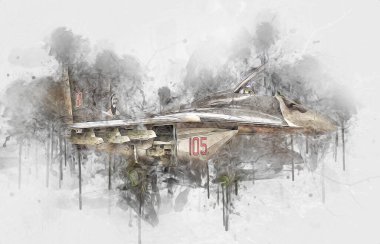 Amerikan savaş uçağı resim sanatı klasiği çiziyor.