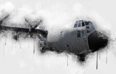 Amerikan savaş uçağı resim sanatı klasiği çiziyor.