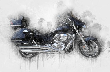 Motosiklet görüntüleme rengi izole edilmiş sanat antika retro