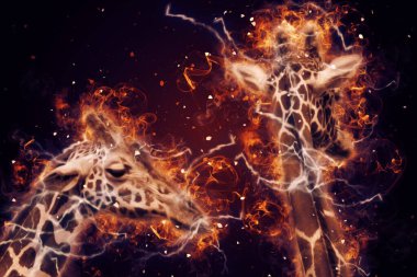 Zürafanın resim çizimi