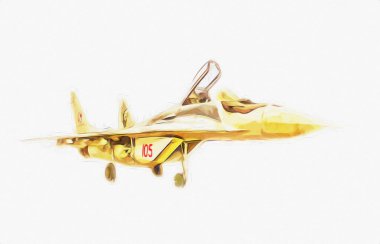 Amerikan savaş uçağı resim sanatı klasiği çiziyor.