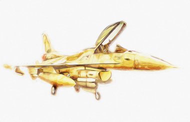 Amerikan savaş uçağı resim sanatı klasiği çiziyor.