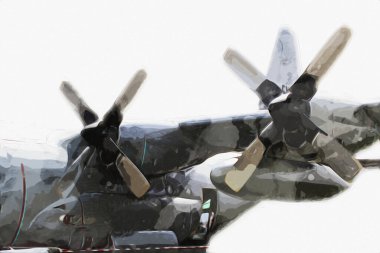 Amerikan savaş uçağı resim sanatı klasiği çiziyor.