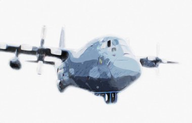 Amerikan savaş uçağı resim sanatı klasiği çiziyor.