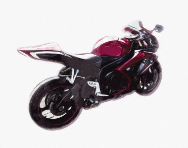 Motosiklet görüntüleme rengi izole edilmiş sanat antika retro