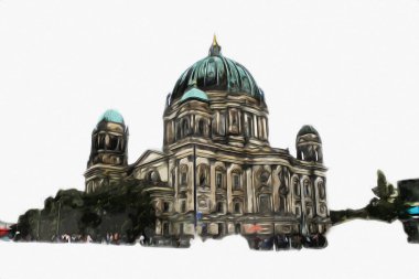 Berlin sanat eskizi çizimi eğlenceli tasarım antika retro