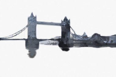 Londra 'nın büyük Ben sanat eseri çizimi, çizim, eğlenceli tasarım, antika retro