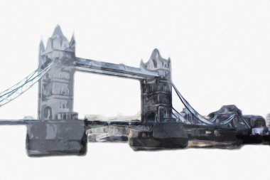 Londra 'nın büyük Ben sanat eseri çizimi, çizim, eğlenceli tasarım, antika retro