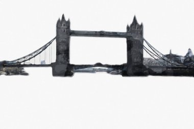 Londra 'nın büyük Ben sanat eseri çizimi, çizim, eğlenceli tasarım, antika retro