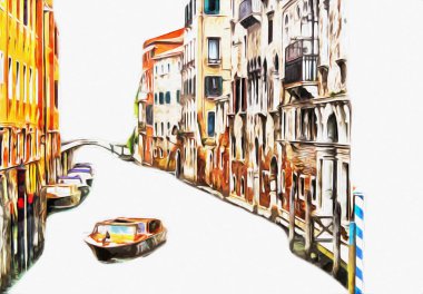 Venedik sanat eskizi çizimi eğlenceli tasarım antika retro