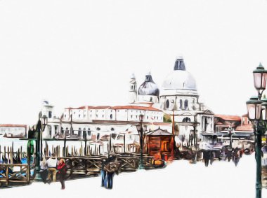 Venedik sanat eskizi çizimi eğlenceli tasarım antika retro