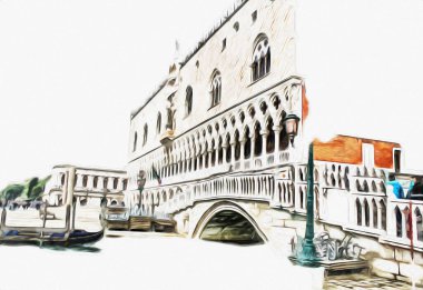 Venedik sanat eskizi çizimi eğlenceli tasarım antika retro