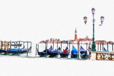 Venedik sanat eskizi çizimi eğlenceli tasarım antika retro