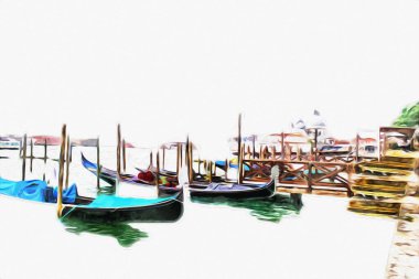 Venedik sanat eskizi çizimi eğlenceli tasarım antika retro