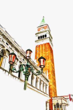 Venedik sanat eskizi çizimi eğlenceli tasarım antika retro