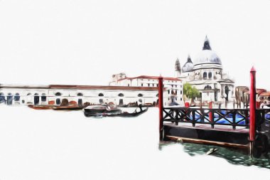 Venedik sanat eskizi çizimi eğlenceli tasarım antika retro