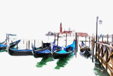 Venedik sanat eskizi çizimi eğlenceli tasarım antika retro