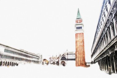 Venedik sanat eskizi çizimi eğlenceli tasarım antika retro