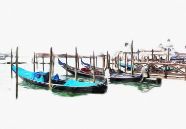 Venedik sanat eskizi çizimi eğlenceli tasarım antika retro