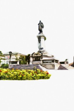 Varşova şehir manzarası dış sanat çizimi çizimi