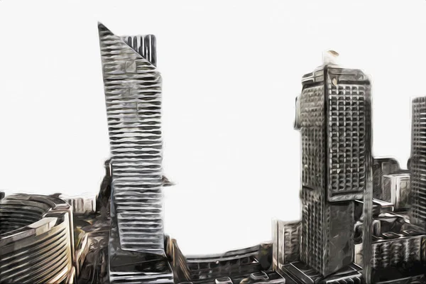 Varşova şehir manzarası dış sanat çizimi çizimi